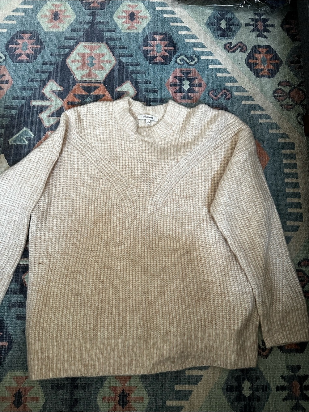Madewell Beige Crewneck Knit Sweater - Picture 2 of 2